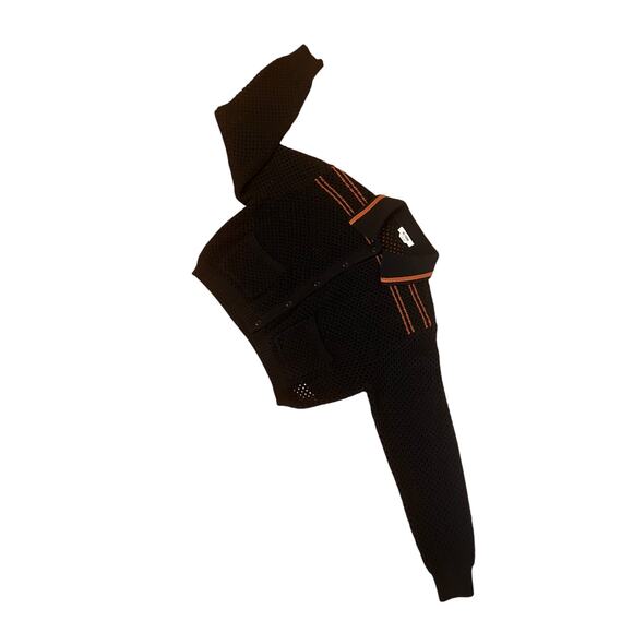 RE/DONE Black Crochet Mesh Polo Cardigan Women’s Size L - Picture 10 of 13